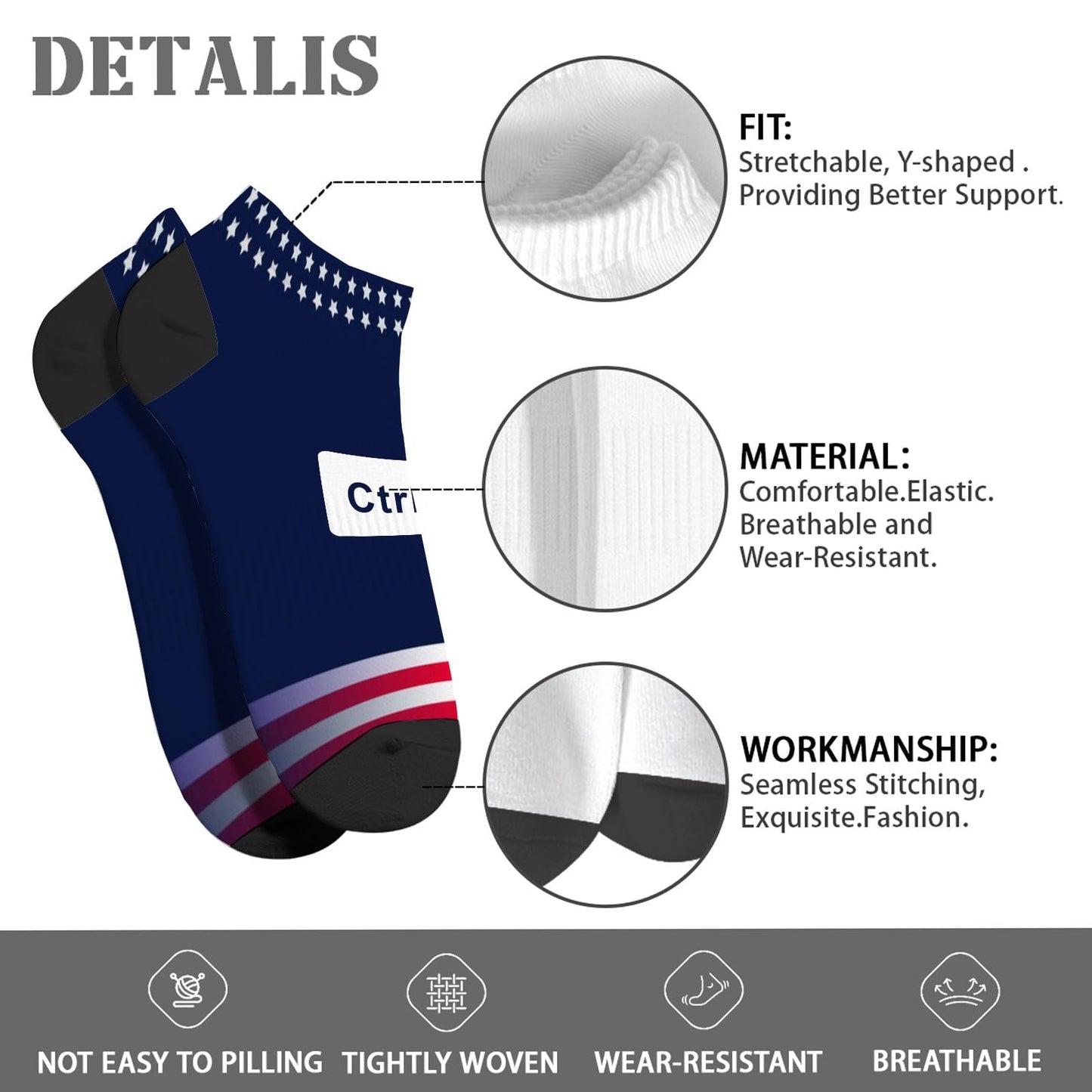 COPY Paste Matching Ctrl + C Mother's Father's Day Mens Low Cut Socks Cotton For Men Socks