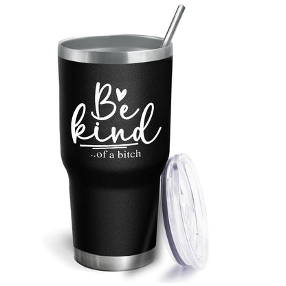 Be Kind Coffee Tumbler: Lid & Straw. Perfect for Students, Office, Gym.