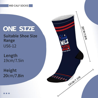 Patriotic Novelty Half Calf Socks - Colorful Crazy Design