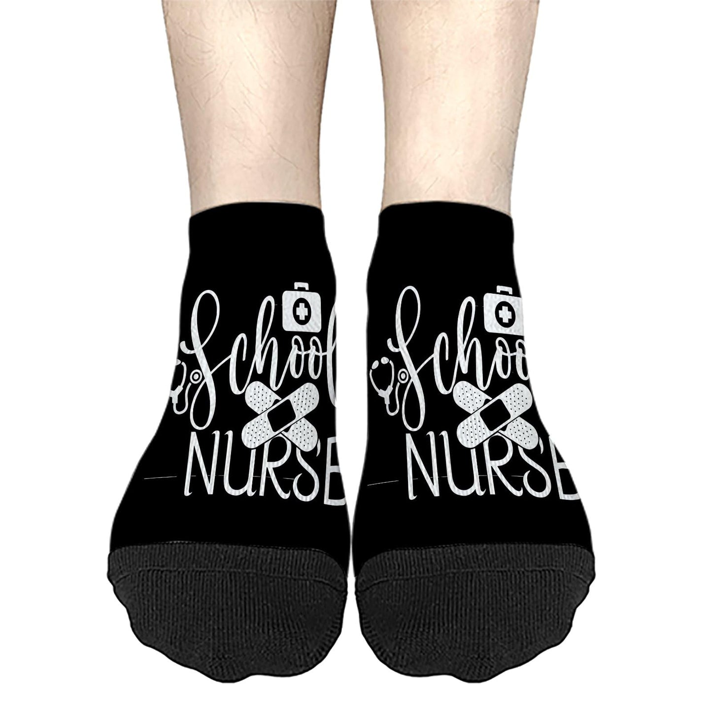 Saving The World One Ice Pack At Time School Nurse Week Men Ankle Socks Low Cut Socks For Men's