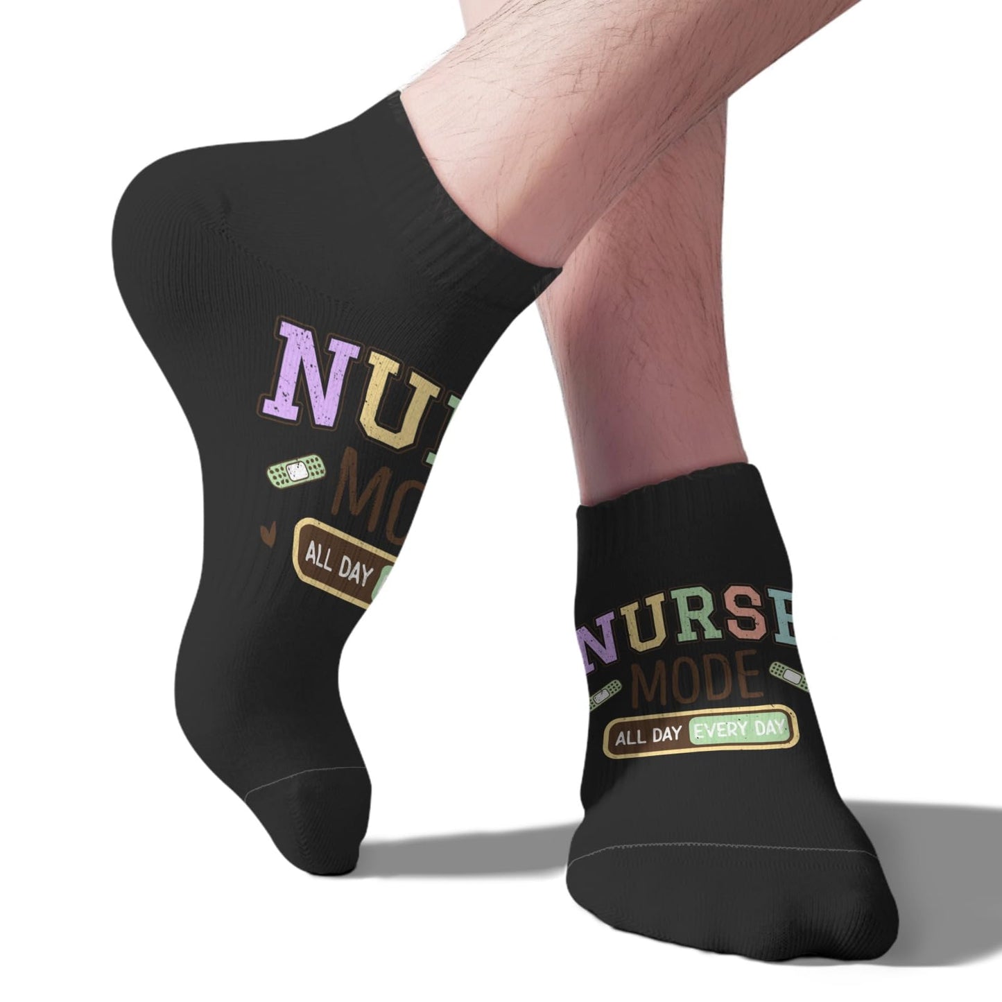 Generic Nurse Mode All Day Every Day Girls Ankle Socks No Show Women's Sock, White