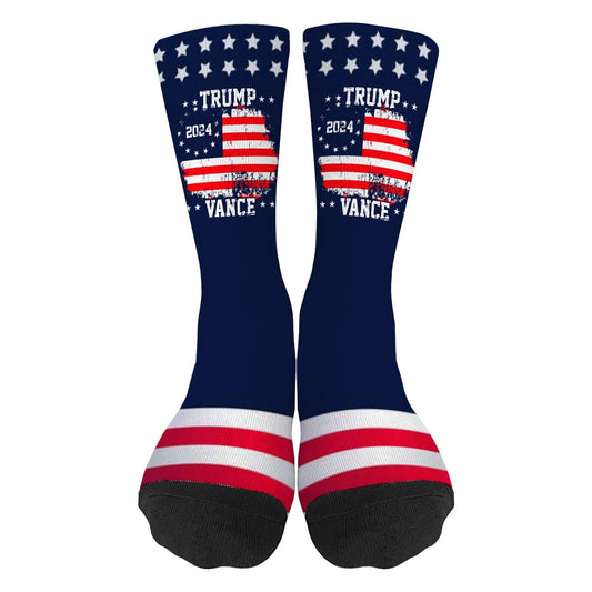 Trump Vances 2024 Trump 45 47 Socks for Women Half Calf Sock Colorful Fancy Crazy Design socks Unisex Novelty Gifts for Dad