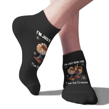 I'm Just Here For The Ice Cream Athletic Socks Women Low Cut For Men Socks