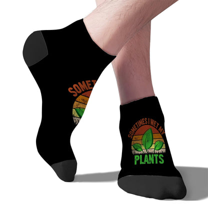 Plant Lovers Sometimes I Wet My Plants Ankle Socks Women Athletic Socks Men