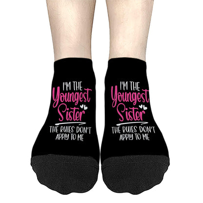 Youngest Sister Ankle Socks - Rules Don't Apply - Casual Women's Socks