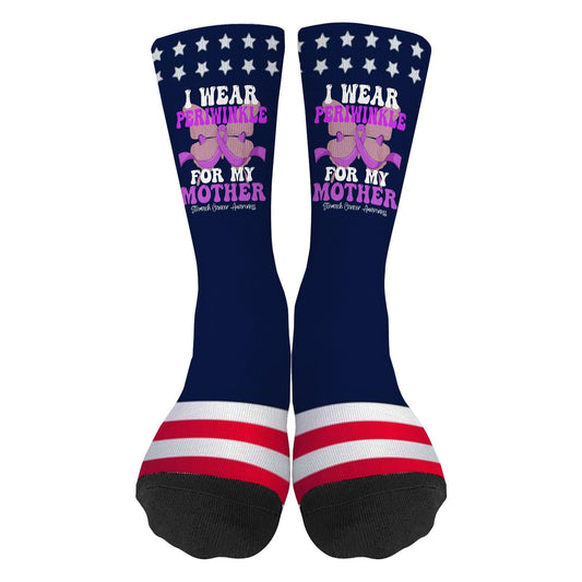 Periwinkle Stomach Cancer Awareness Groovy Half Calf Socks