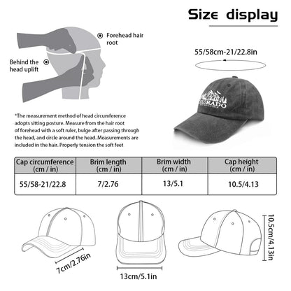 Rocky Mountain Baseball Hat | Sun Hat for Women | Black Baseball Cap