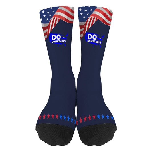 Do Something Obama Michelle Flag Trouser Socks Women