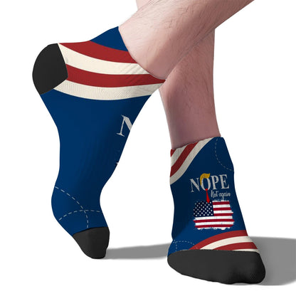 Nope Not Again Womens Socks Crew Low Cut Men's Sock