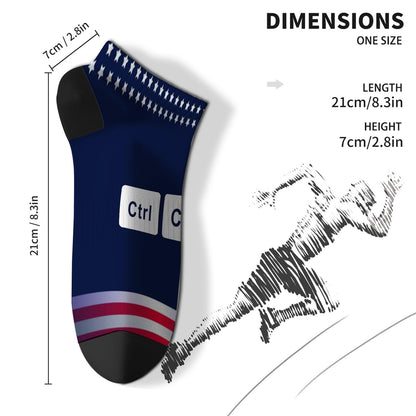 COPY Paste Matching Ctrl + C Mother's Father's Day Mens Low Cut Socks Cotton For Men Socks