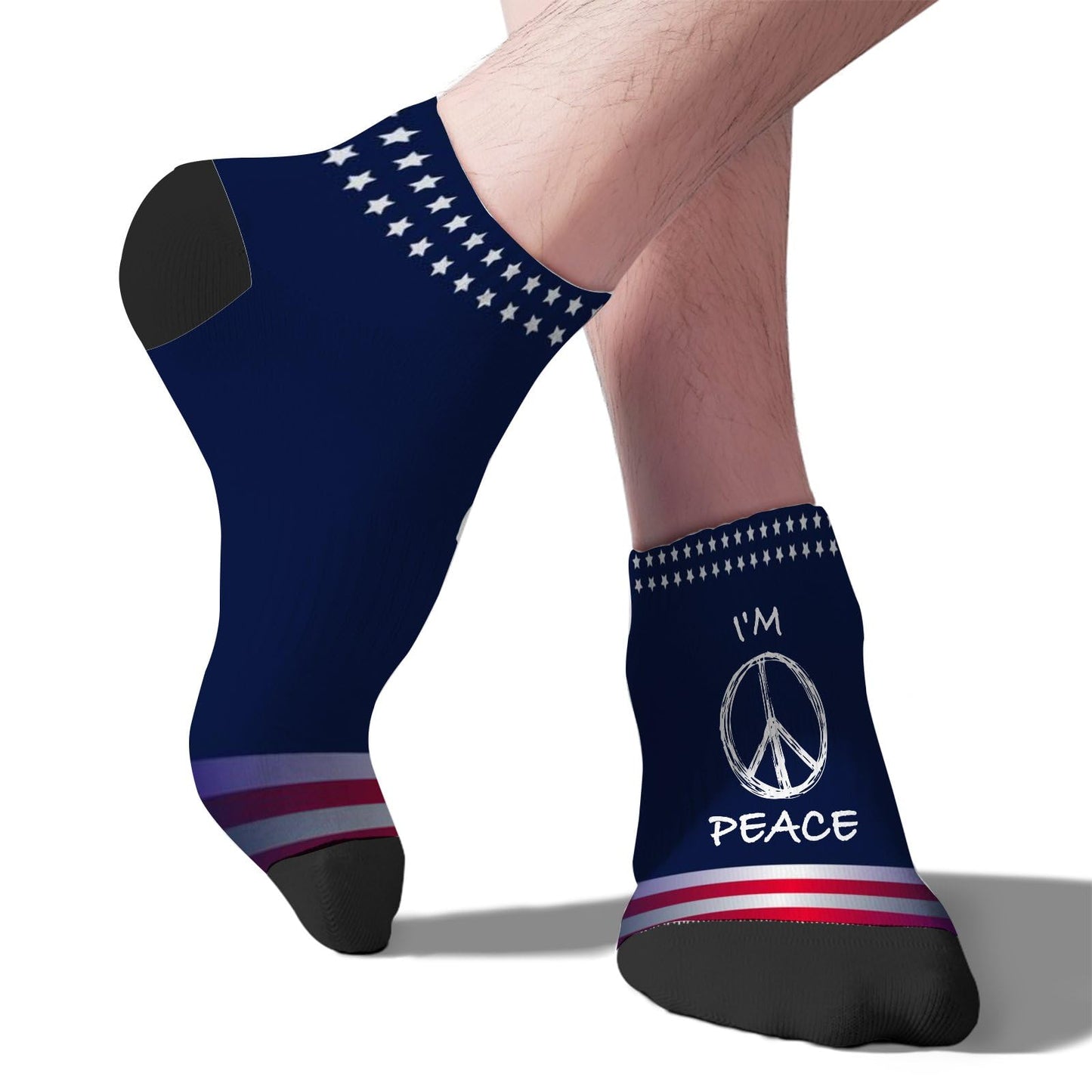 I Come In Peace I'm Peace Funny Matching Couple Quote Mens Low Cut Socks Crew Socks Men's