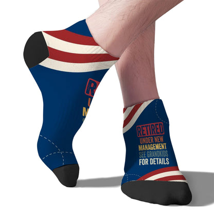 Retired Under New Management See Grandkids For Details Mens Athletic Socks Short For Women Socks