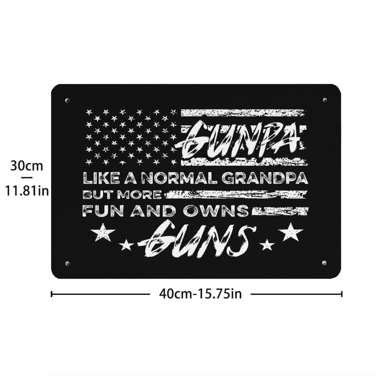 Fun Grandpa Rustic Wall Decor with Guns - 40x30cm