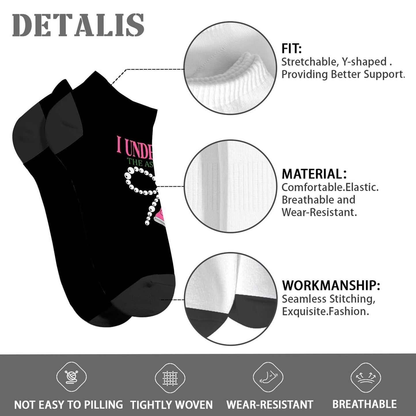 I Understand The Assignment Girls Ankle Socks Ankle For Mens Sock