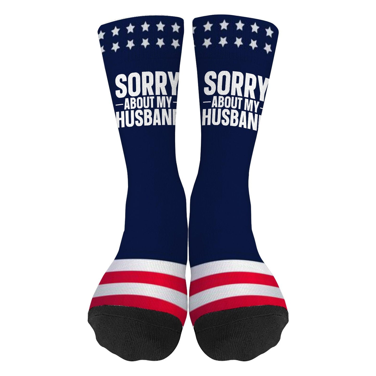 Sorry About My Husband Socks for Women Half Calf Sock Colorful Fancy Crazy Design socks Unisex Novelty Gifts for Dad