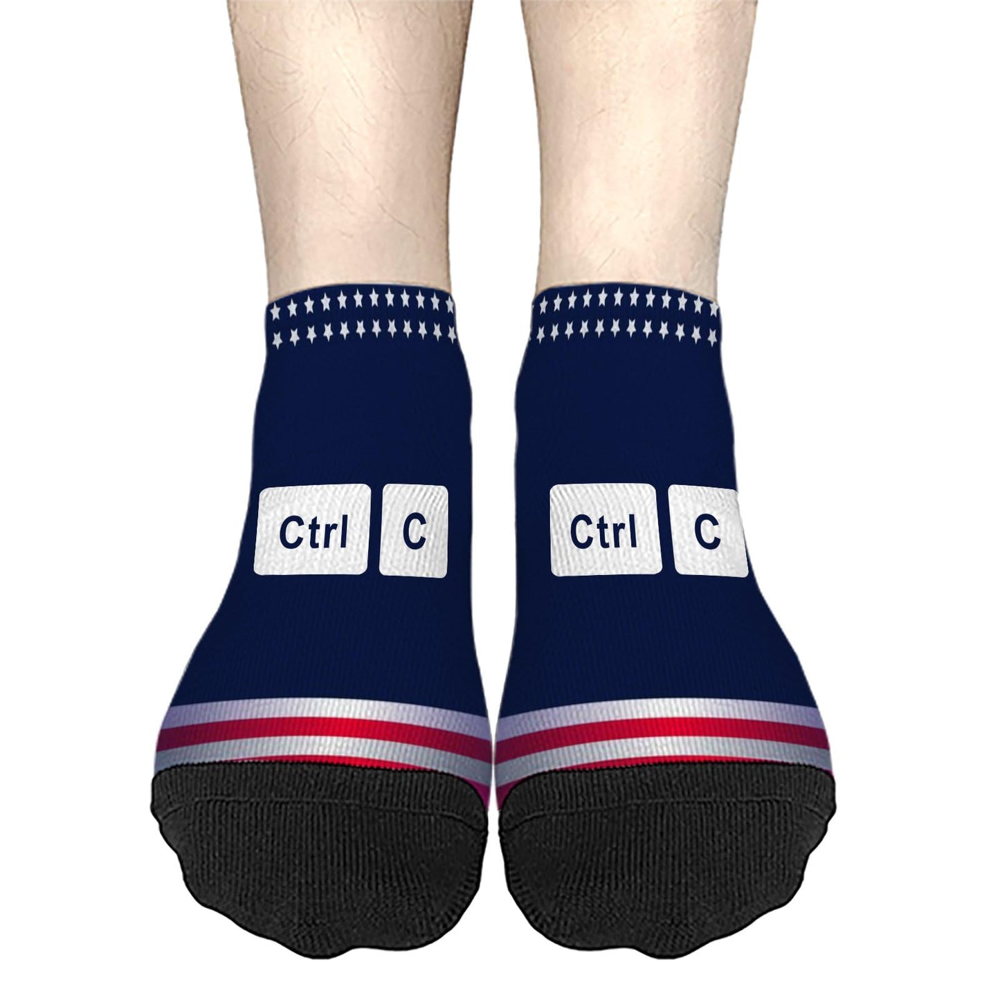 COPY Paste Matching Ctrl + C Mother's Father's Day Mens Low Cut Socks Cotton For Men Socks