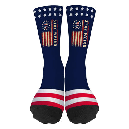 Trump Vances 2024 Trump 45 47 Socks for Men Half Calf Sock Colorful Fancy Crazy Design socks Unisex Novelty Gifts for Dad