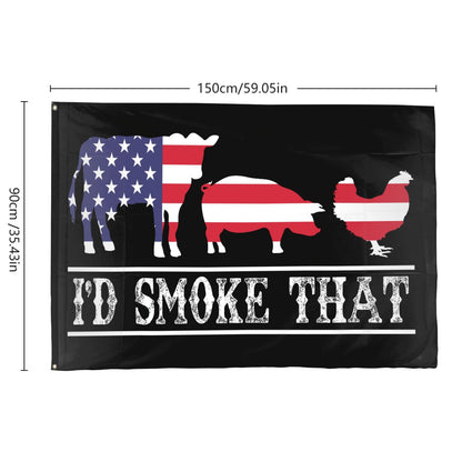 Happy BBQ Flags Outdoor Tapestry 3x5 Ft - Funny Gifts