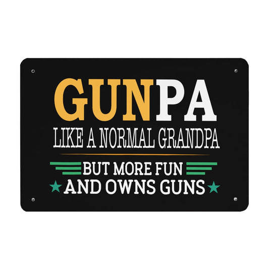 Gunpa Gun Grandpa Funny Novelty Tin Sign Metal Wall Decor For 40 * 30cm