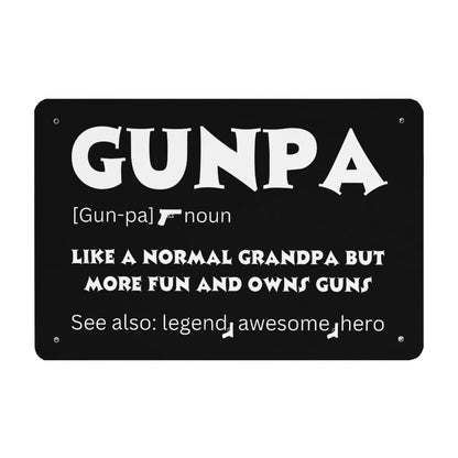 GUNPA Funny Definition Like A Normal Grandpa But Owns Guns Bar Signs Funny Room Decor For Living Room 40 * 30cm