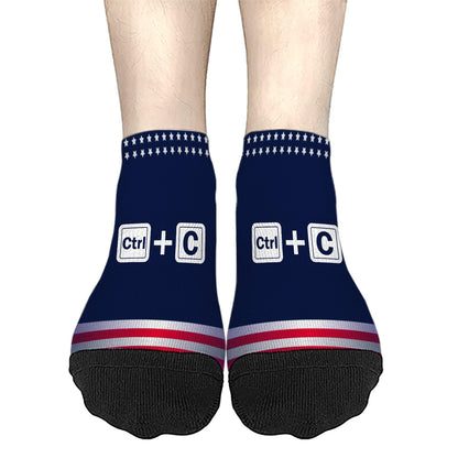 COPY Paste Matching Ctrl + C Mother's Father's Day No Show Socks For Women Crew For Men's Sock