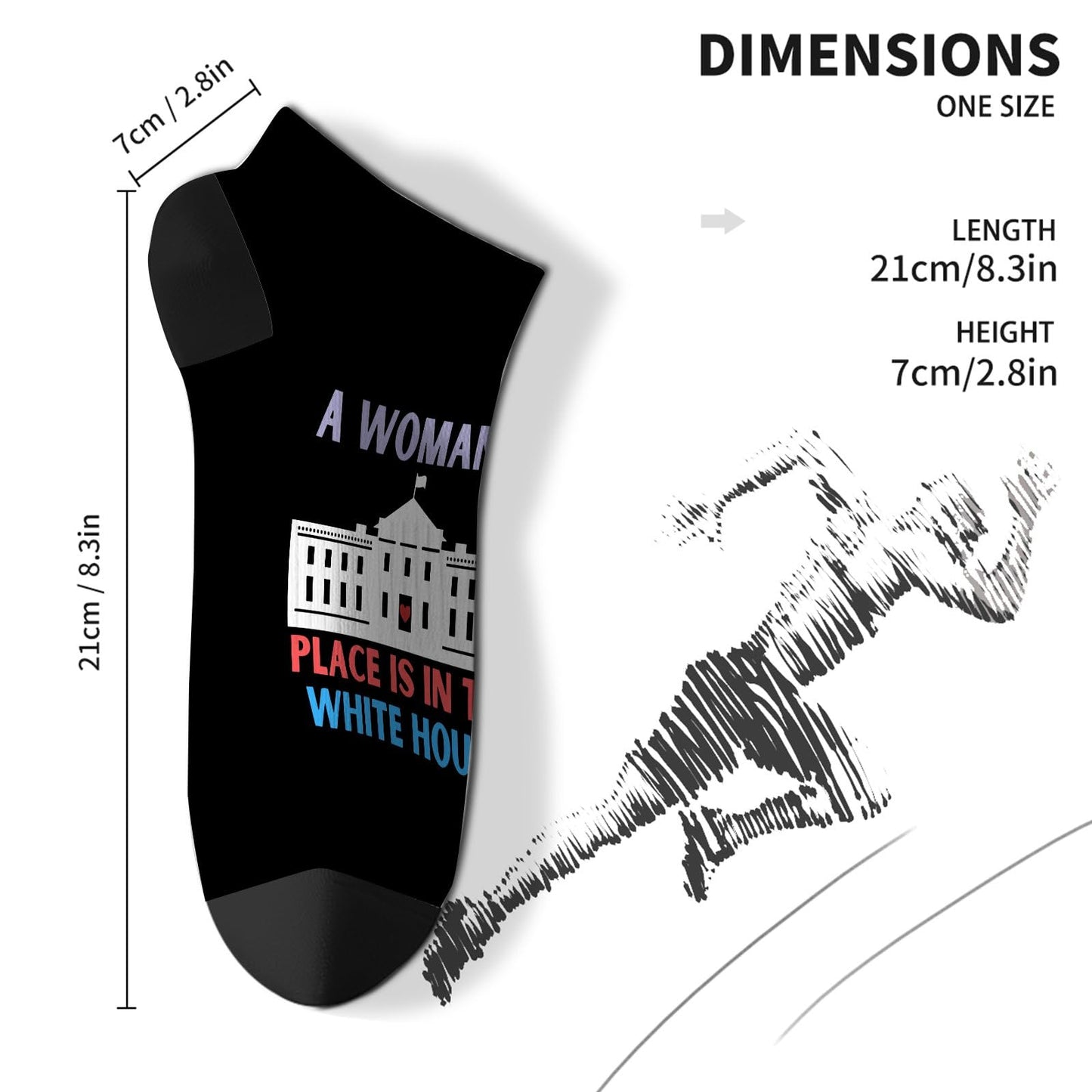 President Feminist A Woman's Place Is In The White Mens No Show Socks Liner Men's Sock