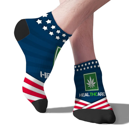 Weed Cannabis 420 Caps THC Healthcare Womens Socks Ankle Low Cut Socks Men's