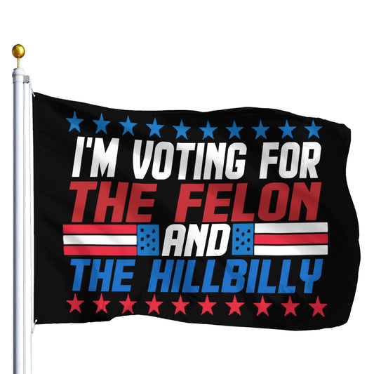 Funny Felon and Hillbilly Flags Tapestry - Personalized Office Wall Art