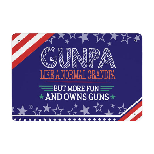 Gunpa Definition Funny Gun Lover Gun Enthusiast Grandpa Vintage Signs Funny Room Decor For Living Room 40 * 30cm