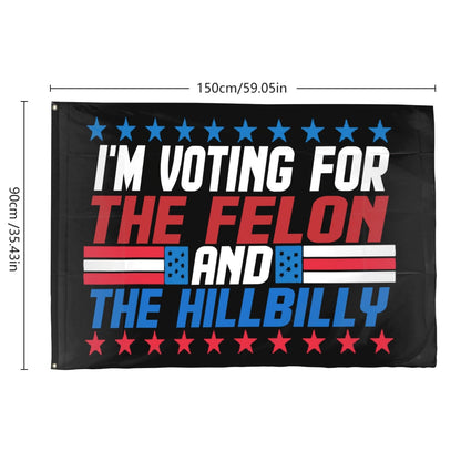 Funny Felon and Hillbilly Flags Tapestry - Personalized Office Wall Art