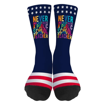 Colorful Public School Teacher Socks 2024 - Novelty Gift for Her