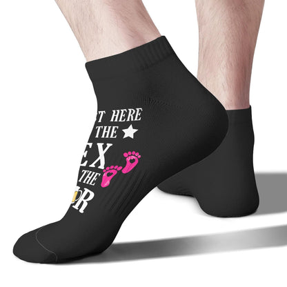 TEMLAN I'm Here Just For The Sex And The Beer Crew Socks Women Low Cut Women Sock, White