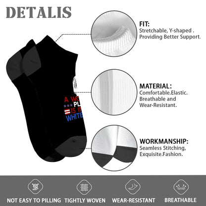 Feminist Presidential White Low Cut Athletic Socks