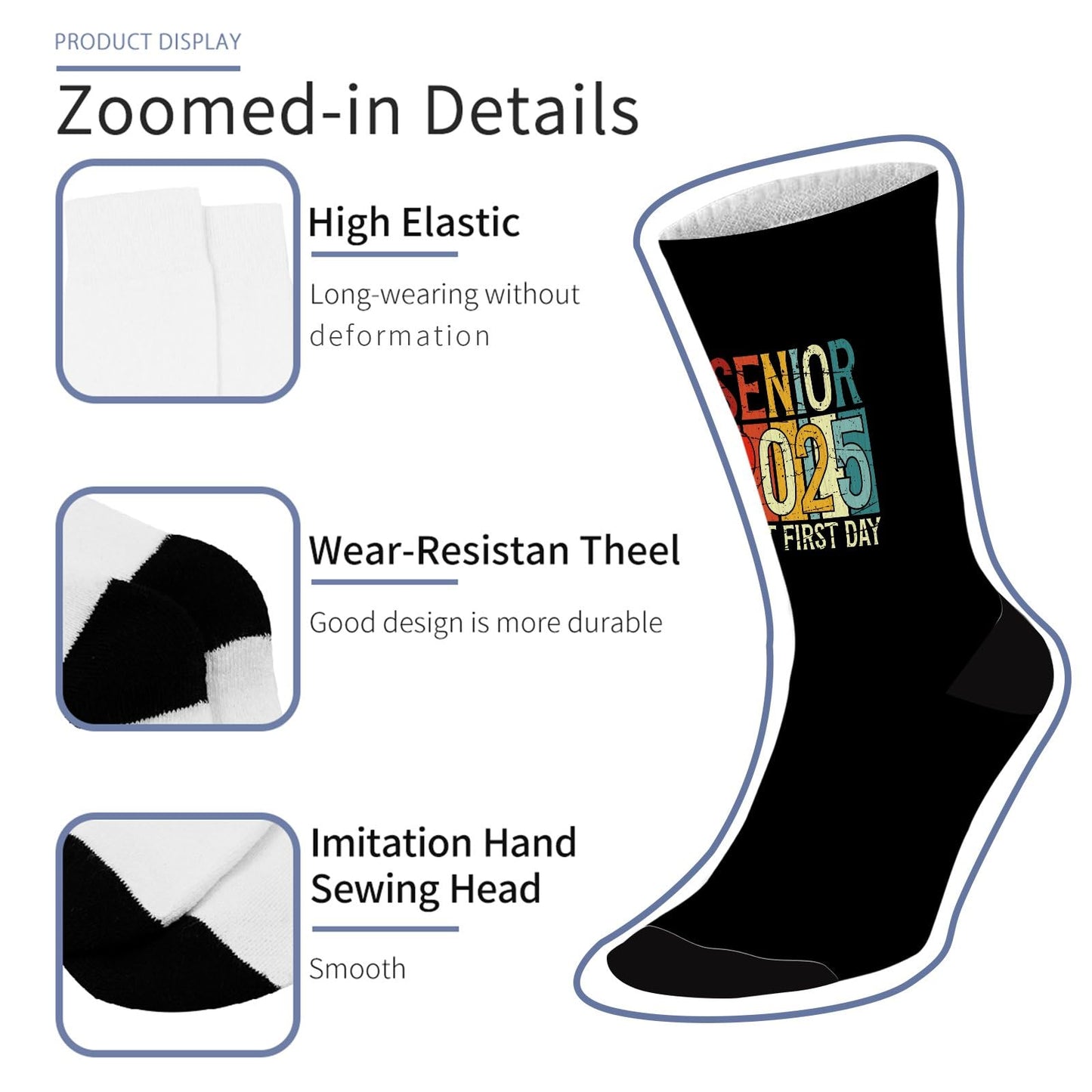 Class Of 2025 Senior Funny Athletic Socks For Women