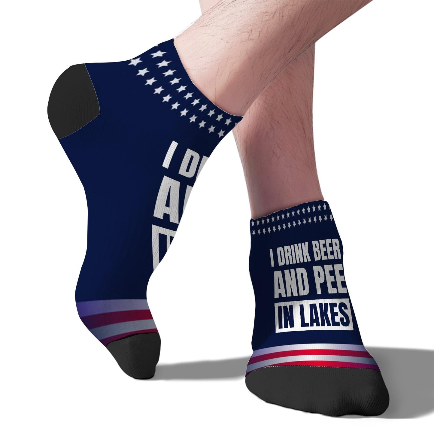 I Pee In The Lake Funny Vacation Partys Dress Socks For Men Short Socks Womens