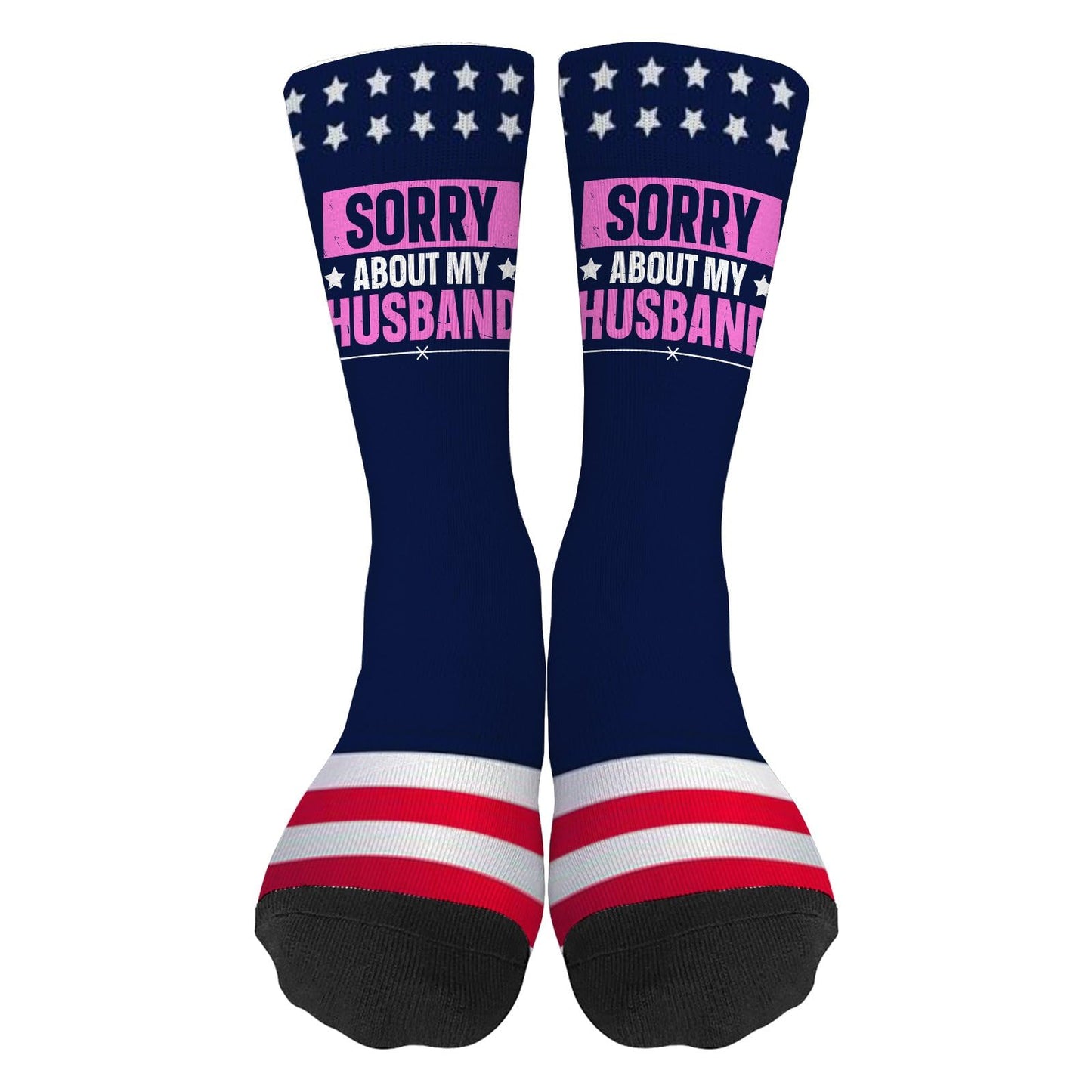 Sorry About My Husband Socks for Men Half Calf Sock Colorful Fancy Crazy Design socks Unisex Novelty Gifts for Son