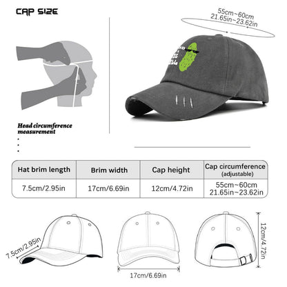 Funny Pickle Print Baseball Cap - Dark Grey