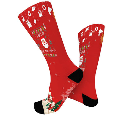 Inappropriate Christmas Santa Socks for Women - Fancy Crazy Design