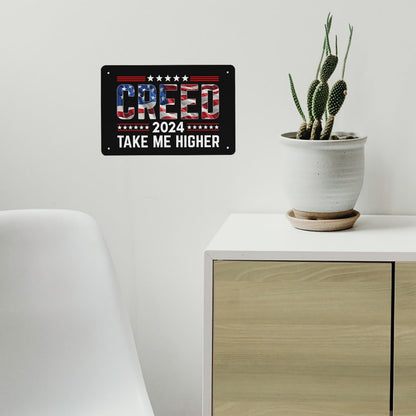 Creed '24 Take Me Higher Creed 2024 Take Me Higher Us Flag Bar Signs Room Decor For Living Room 40 * 30cm