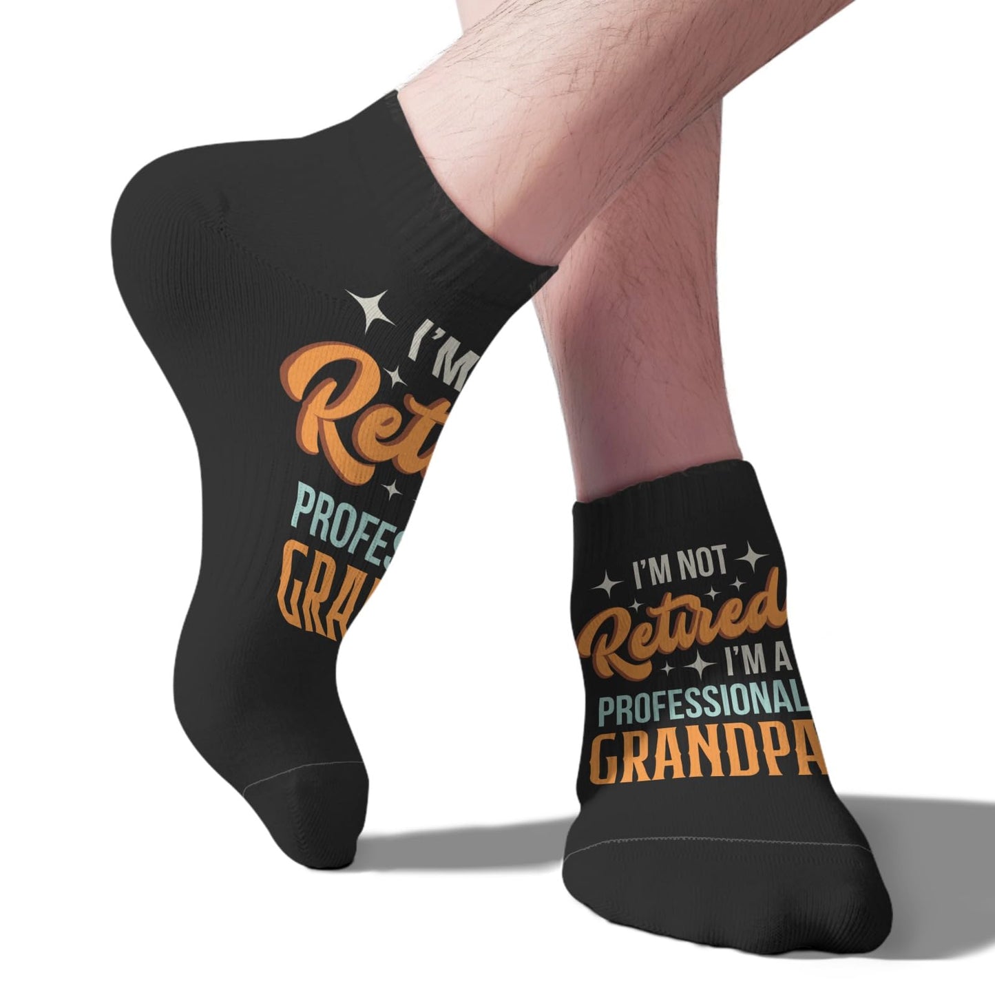 Generic I'm Not Retired I'm A Professional Grandpa Mens No Show Socks Invisible For Men's Socks, White