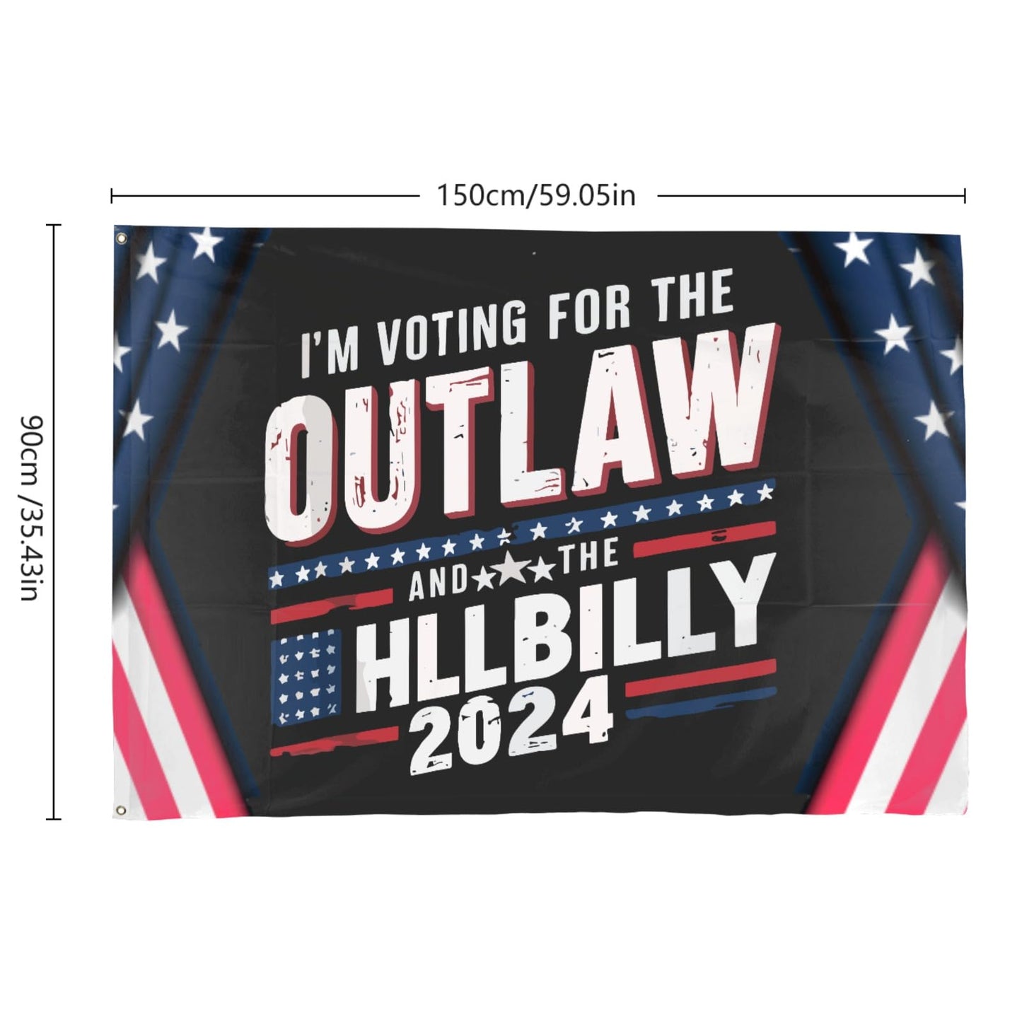 Trump 2024 Outlaw Hillbilly US Flag Funny Tapestry - Personalized Gifts for Men