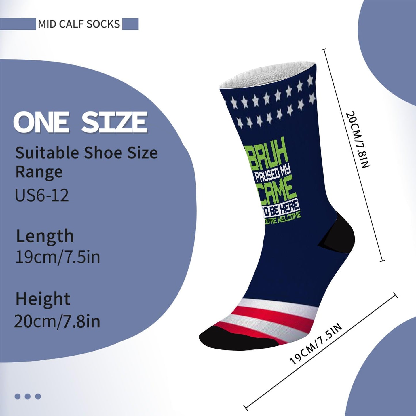 Funny Gamer Socks for Men - Colorful Crazy Design