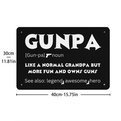 GUNPA Funny Definition Like A Normal Grandpa But Owns Guns Bar Signs Funny Room Decor For Living Room 40 * 30cm