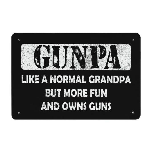 GUNPA Like A Normal Grandpa But More Fun And Owns Guns Vintage Sign Home Wall Decor For Rustic Farmhouse 40 * 30cm