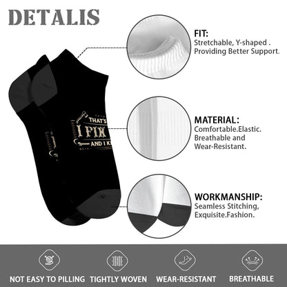 I Fix Stuff And I Know Things Mens Low Cut Socks Athletic For Women's Sock