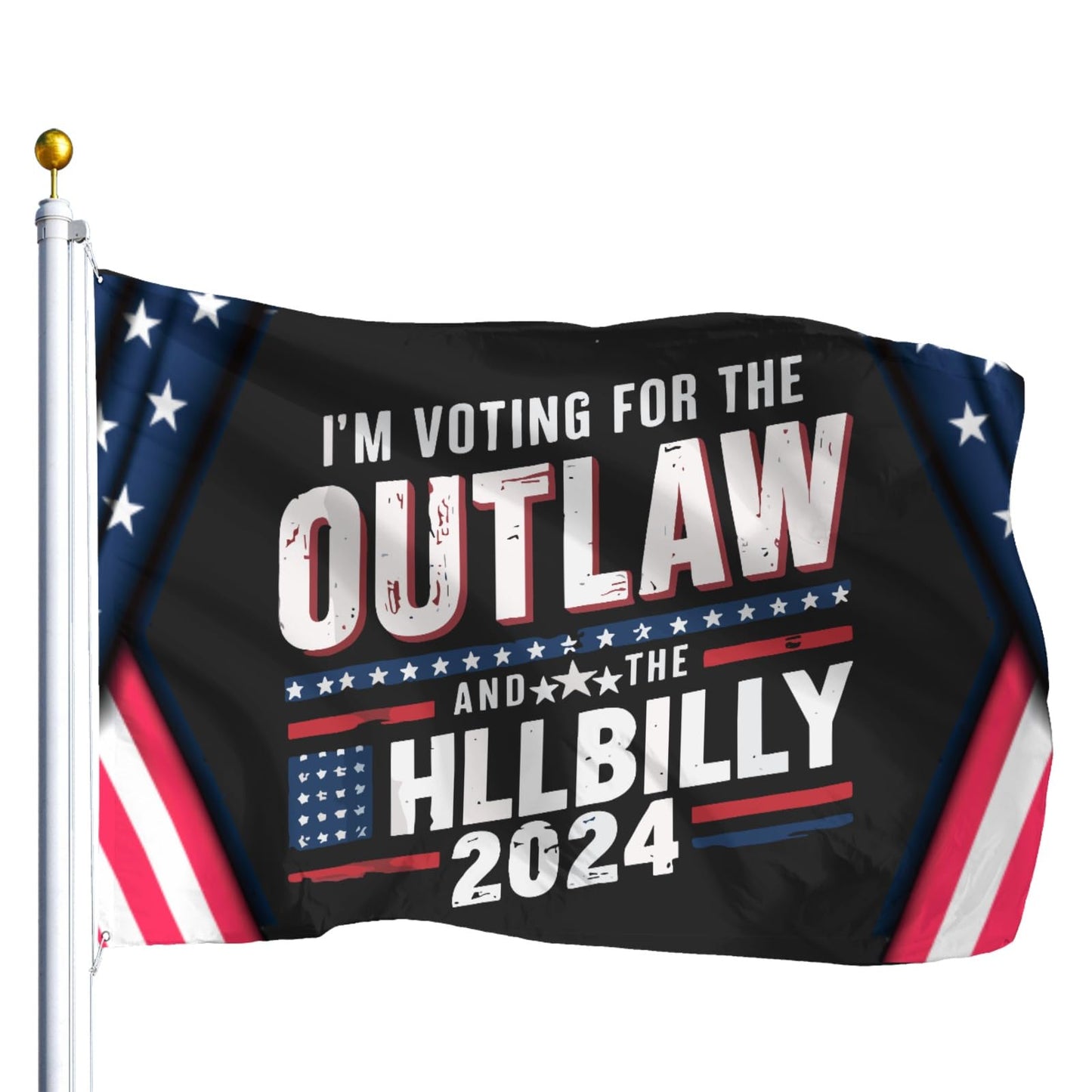 Trump 2024 Outlaw Hillbilly US Flag Funny Tapestry - Personalized Gifts for Men