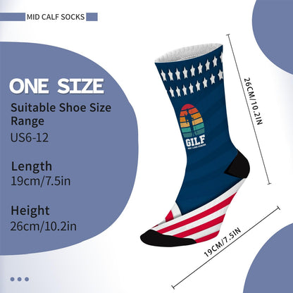 GILF GOD I LOVE Fishing Funny Angling Pun Mens Cotton Socks
