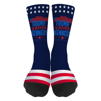 MAHA Make America Healthys Again US Patriotics 4th of July Socks for Women Half Calf Sock Colorful Fancy Crazy Design socks Unisex Novelty Gifts for Boyfriends