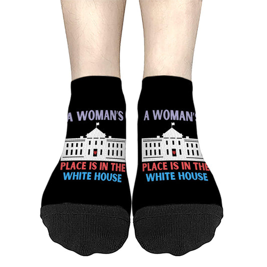 President Feminist A Woman's Place Is In The White Mens No Show Socks Liner Men's Sock