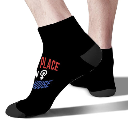 President Feminist A Woman's Place Is In The White Women Ankle Socks Short For Womens Sock